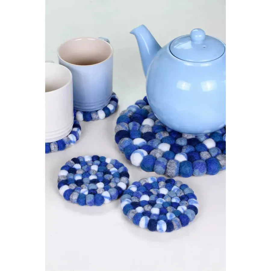Pachamama Finisterre Set of Blue Coasters