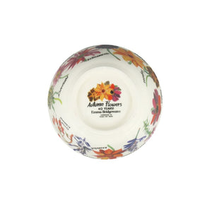 Decorative bowl with floral design and 'Autumn Flowers' text on a white background