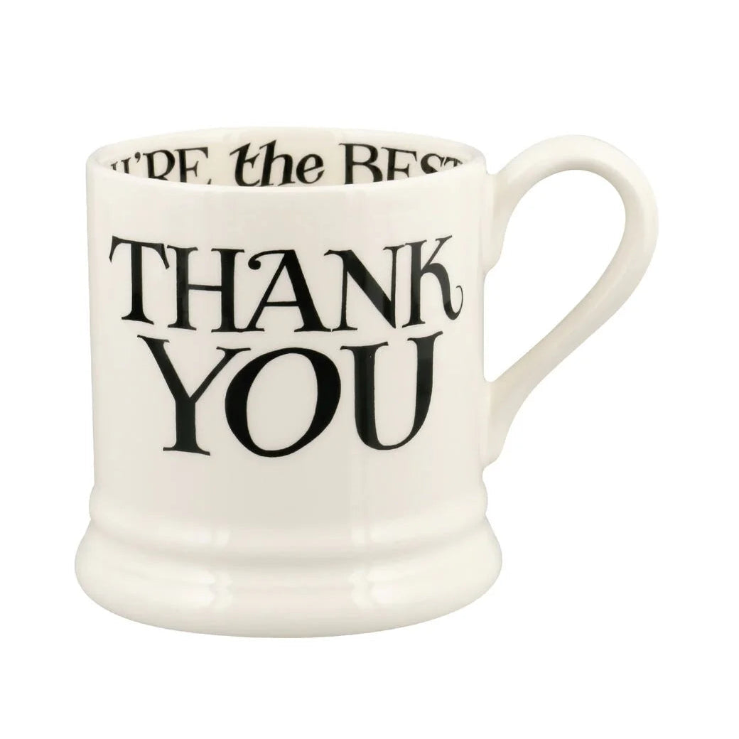 Emma Bridgewater Black Toast Thank You Half Pint Mug