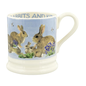 Emma Bridgewater Blue Rabbits & Kits Half Pint Mug