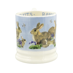 Emma Bridgewater Blue Rabbits & Kits Half Pint Mug