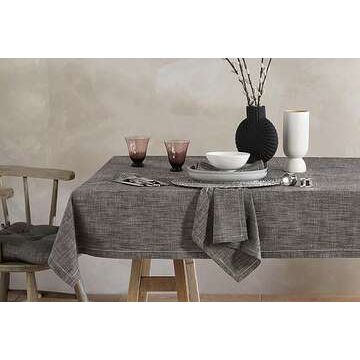 Walton & Co Chambray Iron Grey Table Cloth - All Sizes