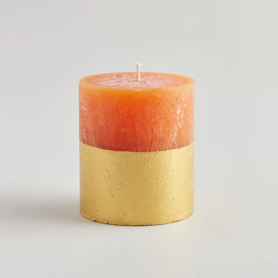 St. Eval Half Dipped Orange & Cinnamon Pillar Candle