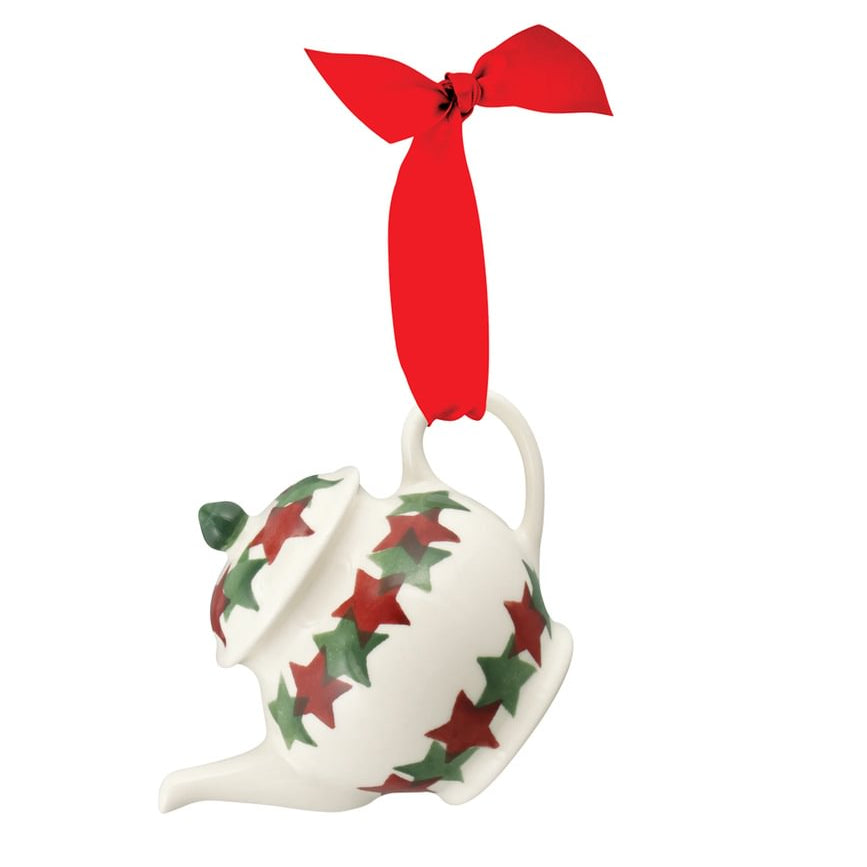 Emma Bridgewater Christmas Stars Tiny Teapot Decoration in Box