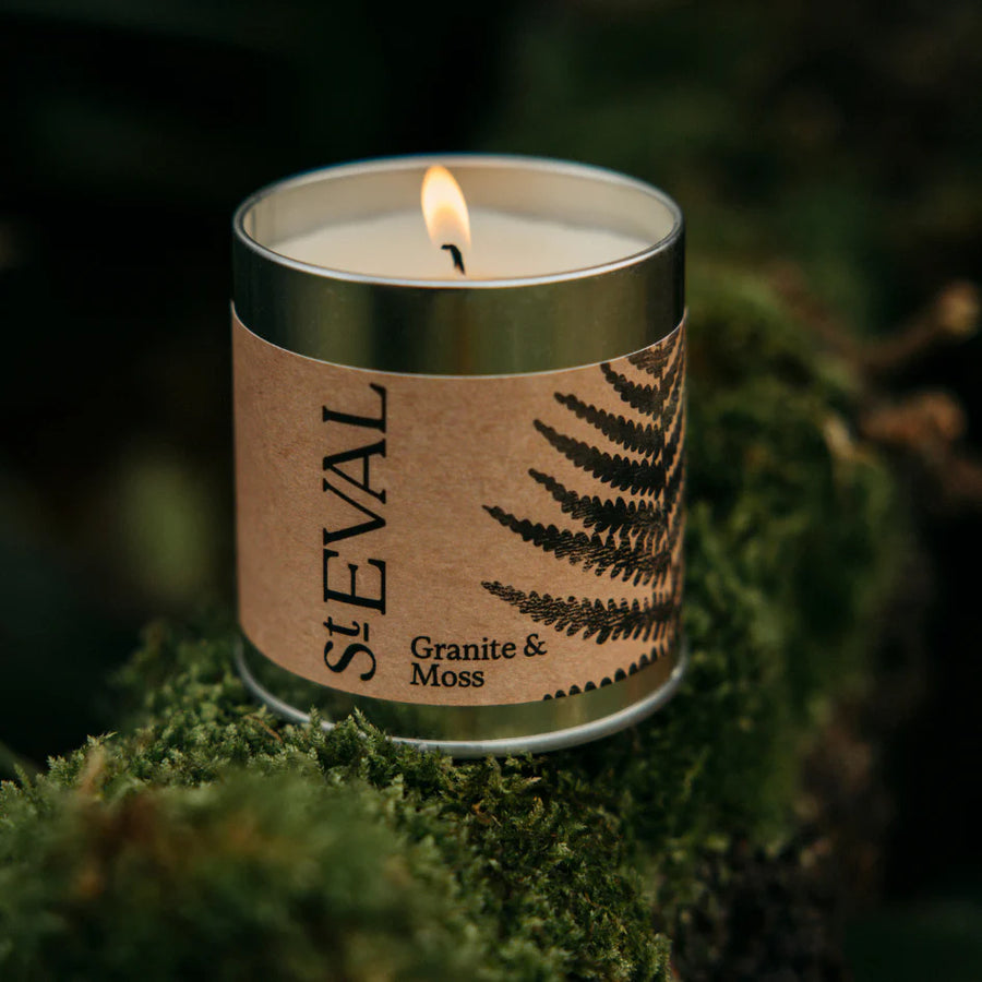 St. Eval Granite & Moss Tin Candle