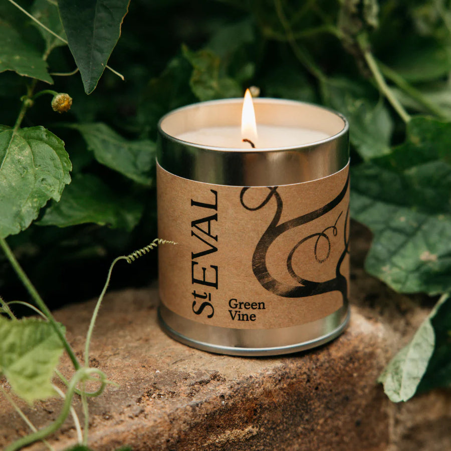 St. Eval Green Vine Tin Candle
