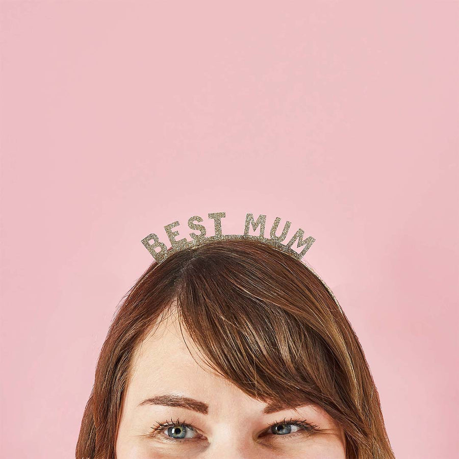 Hootyballoo Gold Glitter Bets Mum Headband