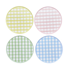 Hootyballoo Pastel Gingham Paper Plates