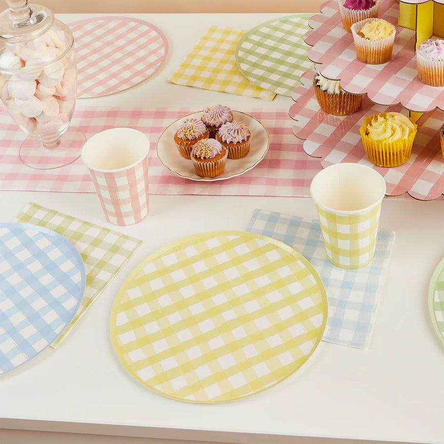 Hootyballoo Pastel Gingham Paper Plates