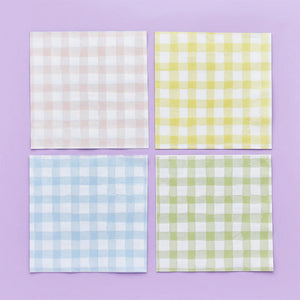 Hootyballoo Pastel Gingham Paper Napkins