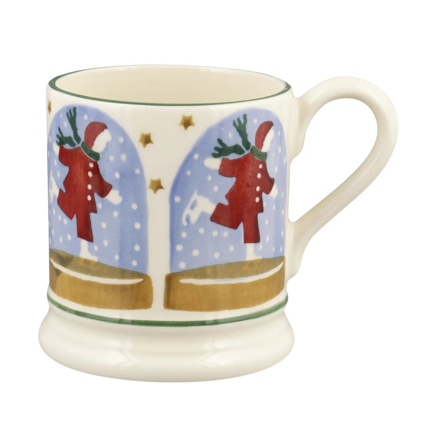 Emma Bridgewater Ice Skater Snow Globe Half Pint Mug