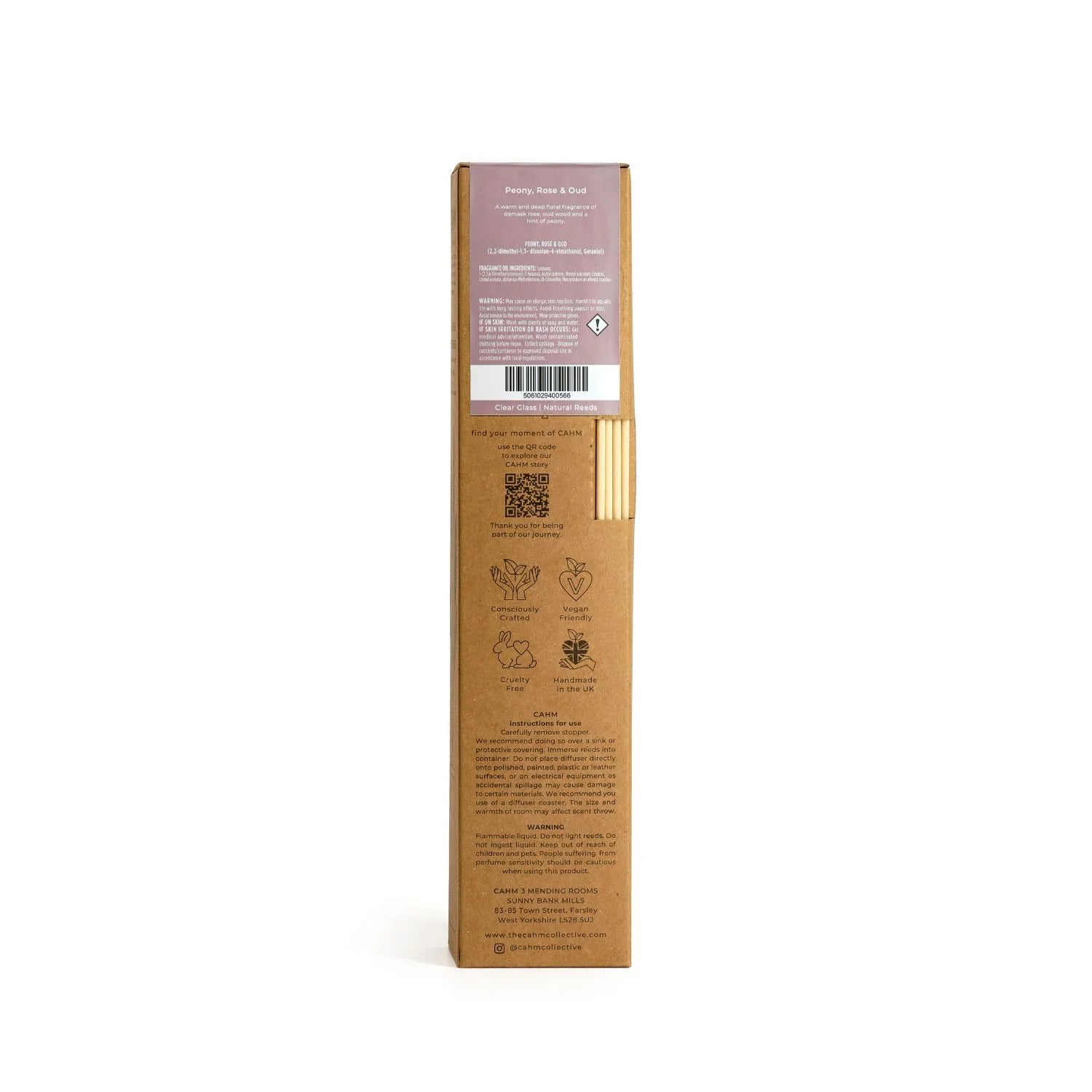 CAHM Peony, Rose & Oud Reed Diffuser