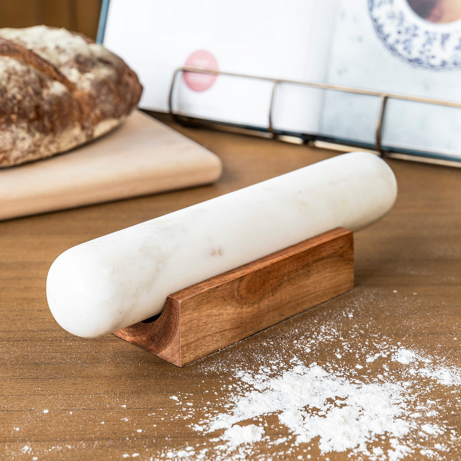 Garden Trading Brompton White Marble Rolling Pin