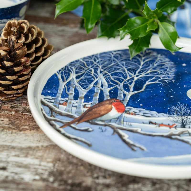 Emma Bridgewater Midnight Robin Flat Serving Plate