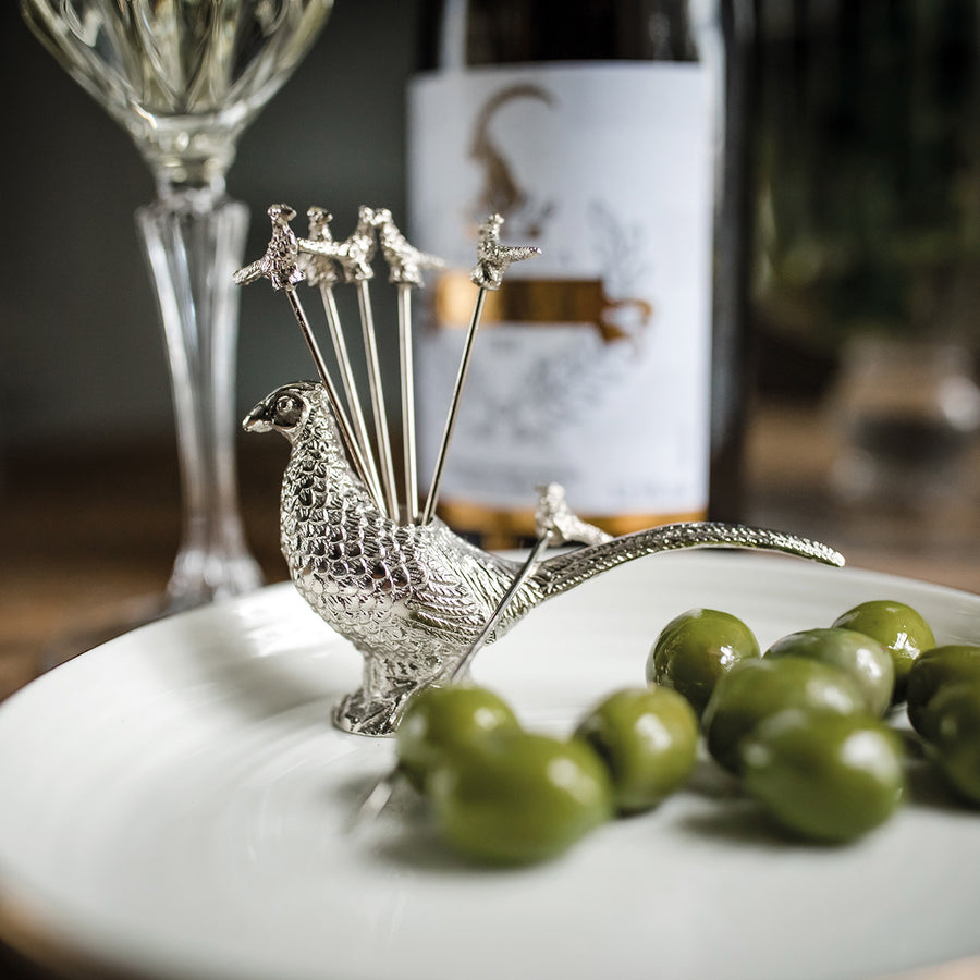 Culinary Concepts Pheasant Olive Pick & Holder Set