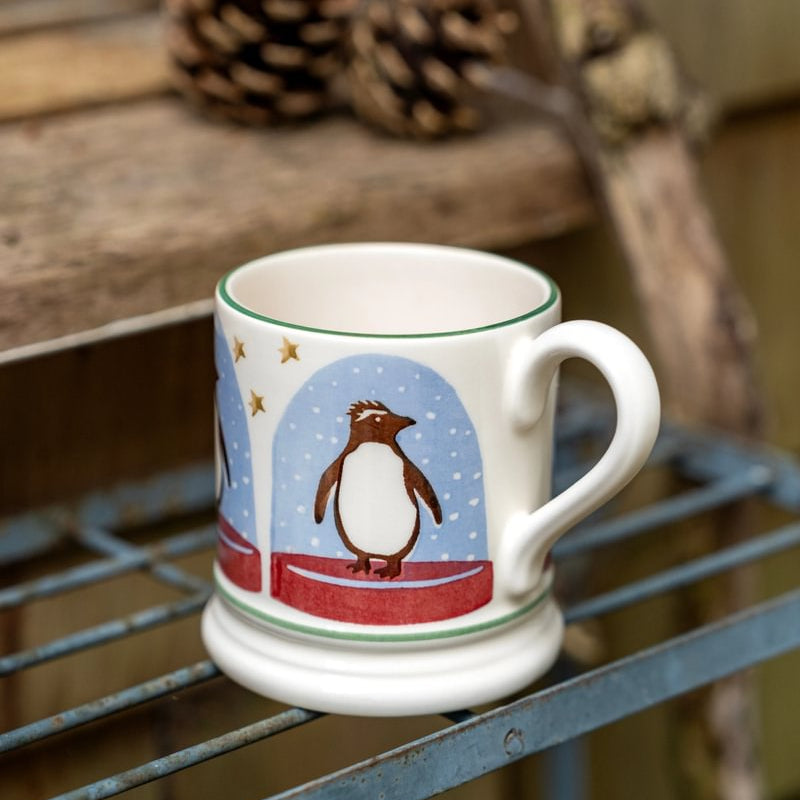 Emma Bridgewater Penguin Snow Globe Half Pint Mug