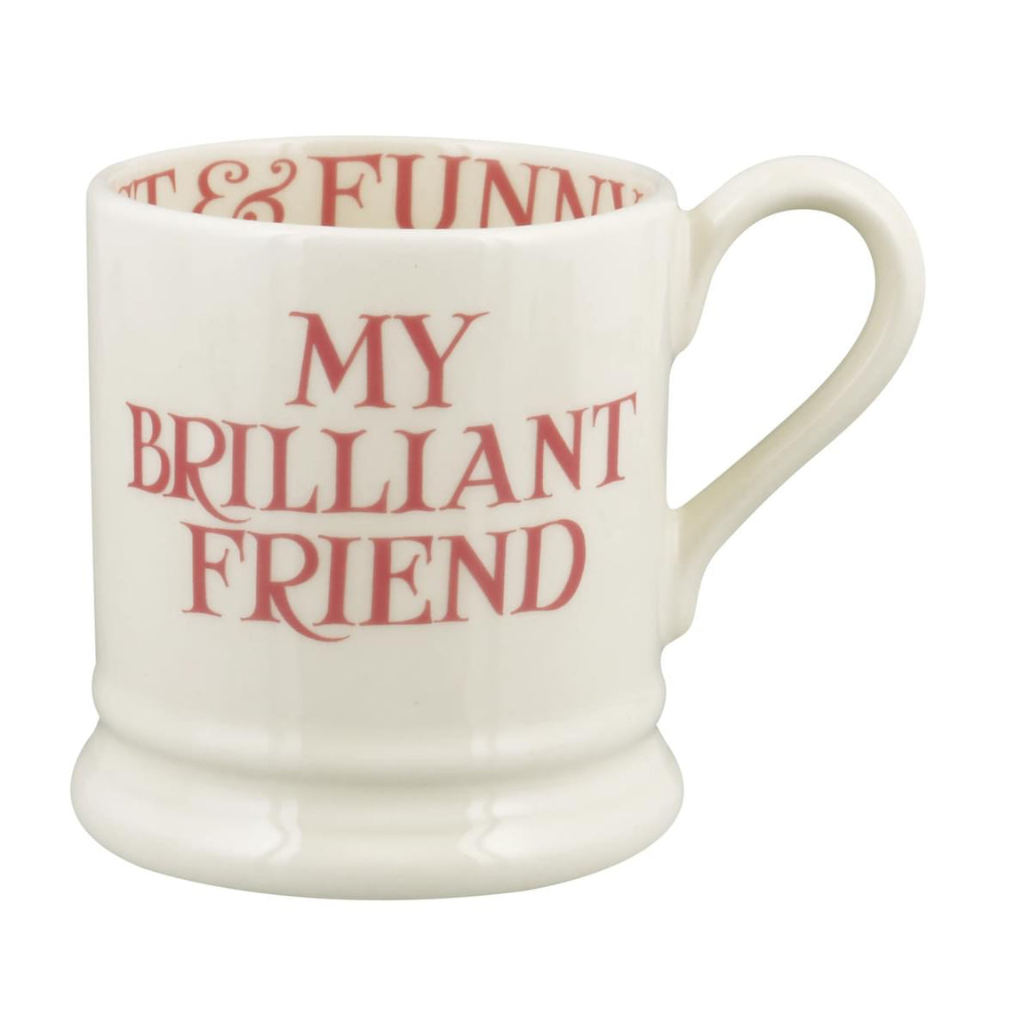 Emma Bridgewater Pink Toast My Brilliant Friend Half Pint Mug