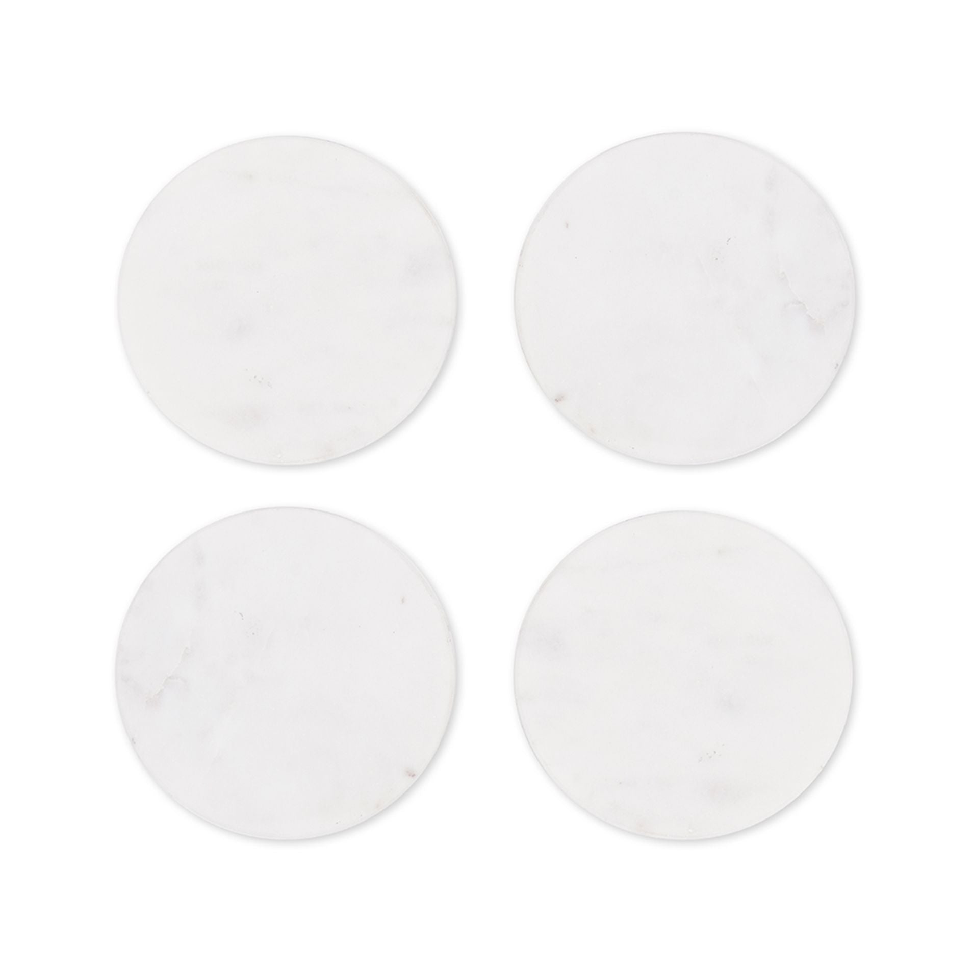 Garden Trading Round White Marble Set of 4 Coasters