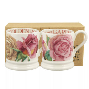 Emma Bridgewater Roses All My Life Set of 2 Half Pint Mugs