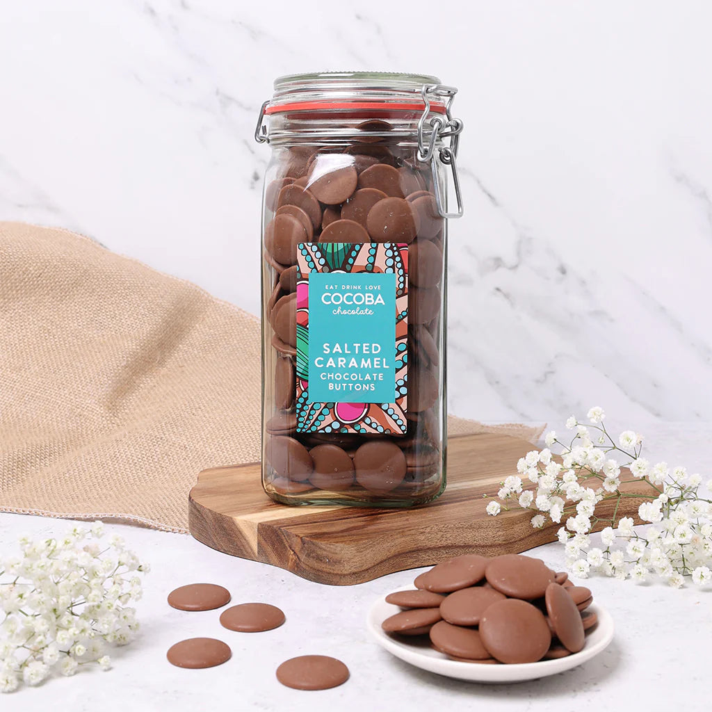 Cocoba Salted Caramel Chocolate Button Jar