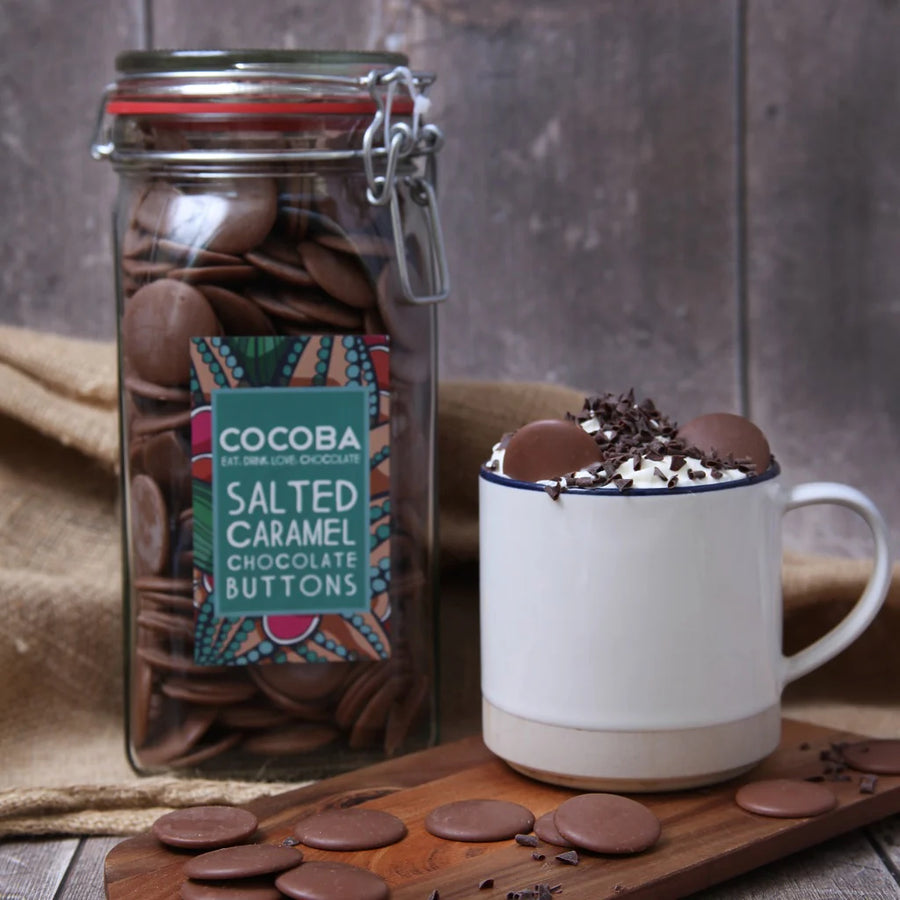 Cocoba Salted Caramel Chocolate Button Jar