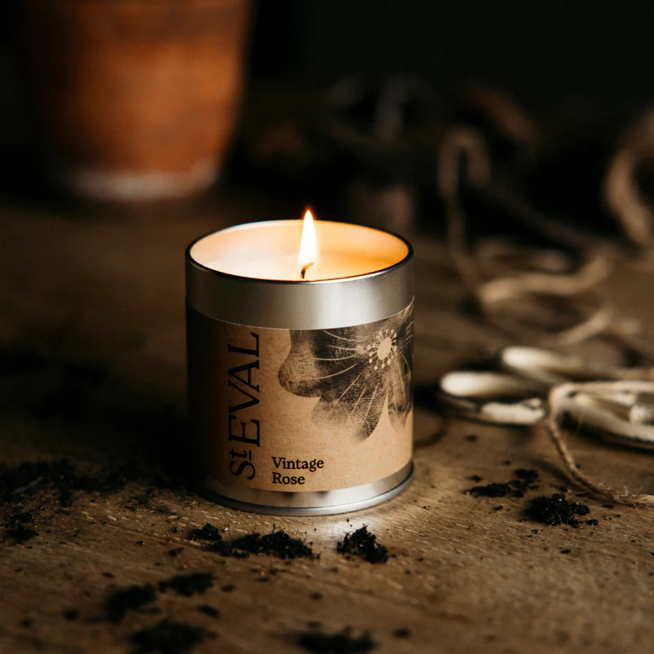 St. Eval Vintage Rose Tin Candle