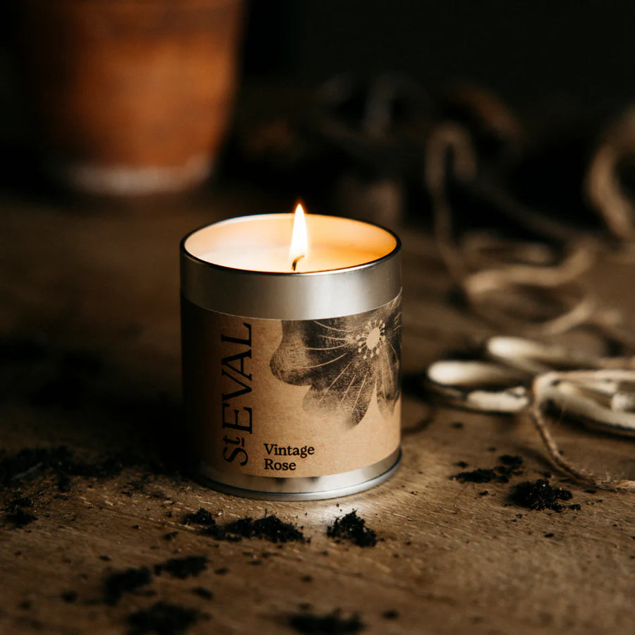 St. Eval Vintage Rose Tin Candle