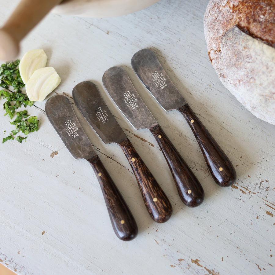 Culinary Concepts Dark Wood Set of Four Butter Knives