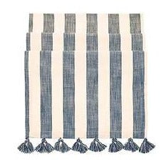 Walton & Co Flint Blue Wide Stripe Table Runner