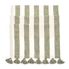 Walton & Co Olive Wide Stripe Table Runner