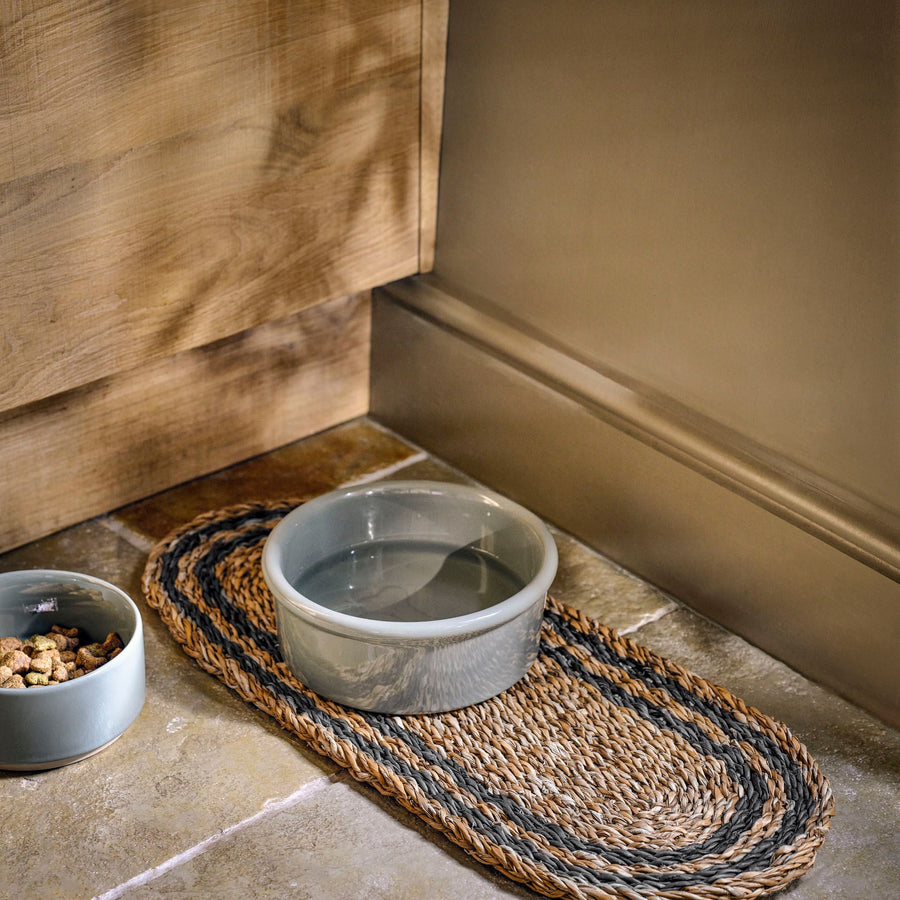 Garden Trading Brading Pet Bowl Mat Antique Brown Border