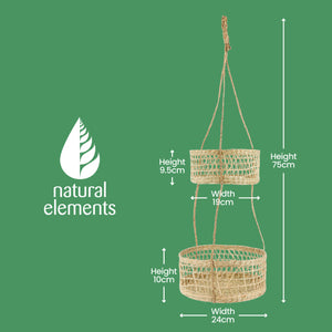 KitchenCraft Natural Elements 2 Tier Plant Hanger