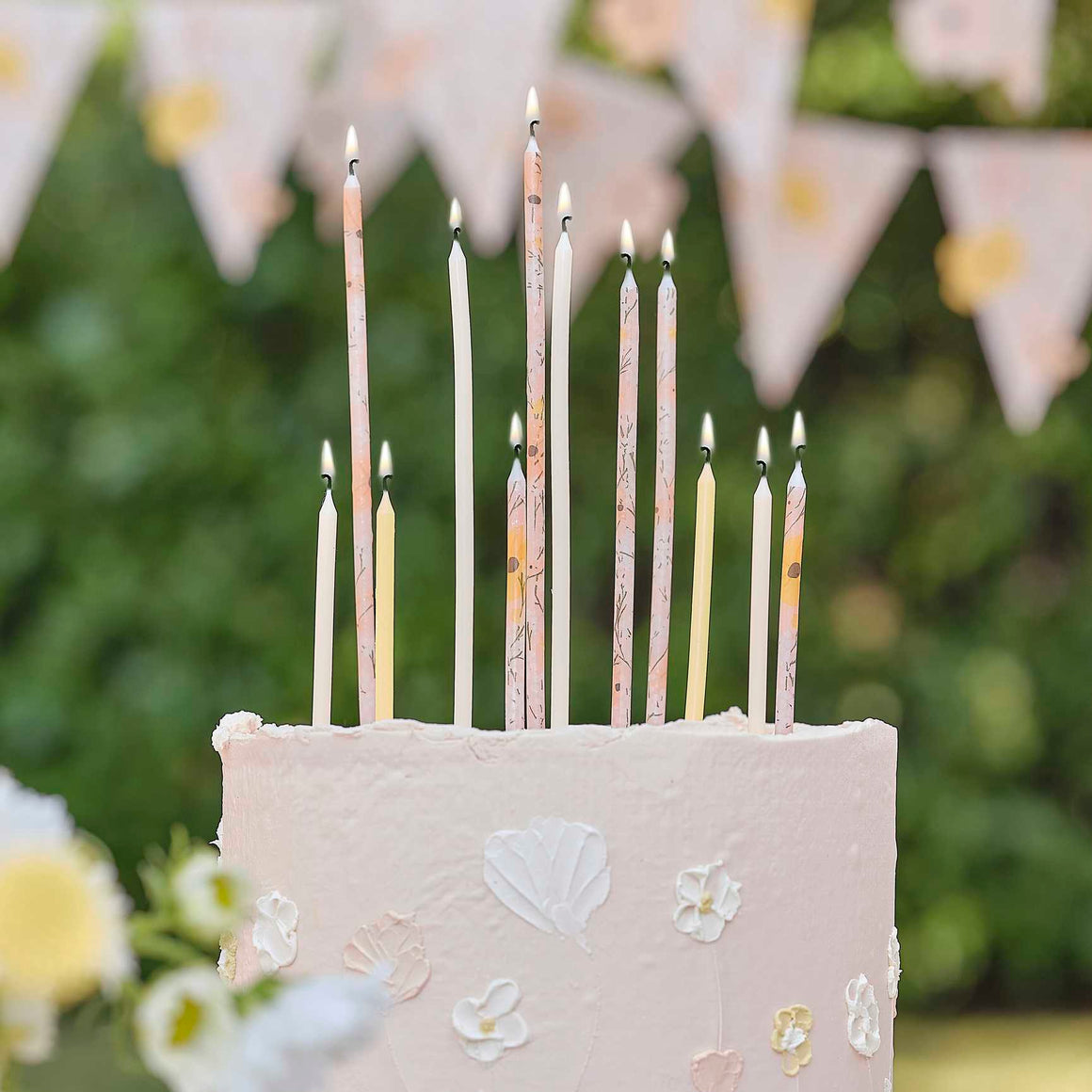 Ginger Ray Tall Floral Cake Candles