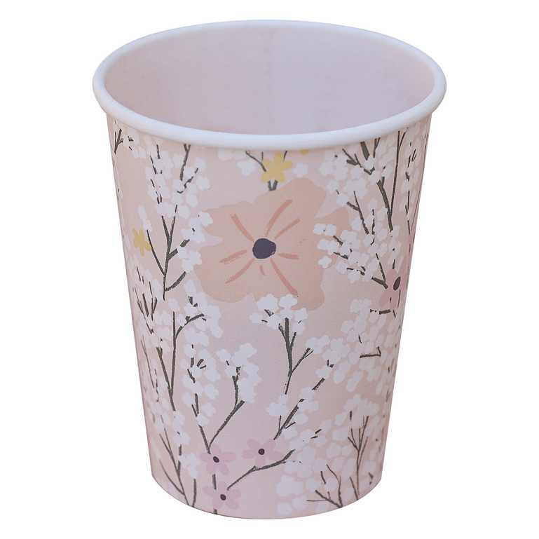 Ginger Ray Pink Floral Paper Cups