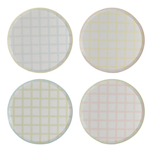 Ginger Ray Pastel Gingham Paper Plates