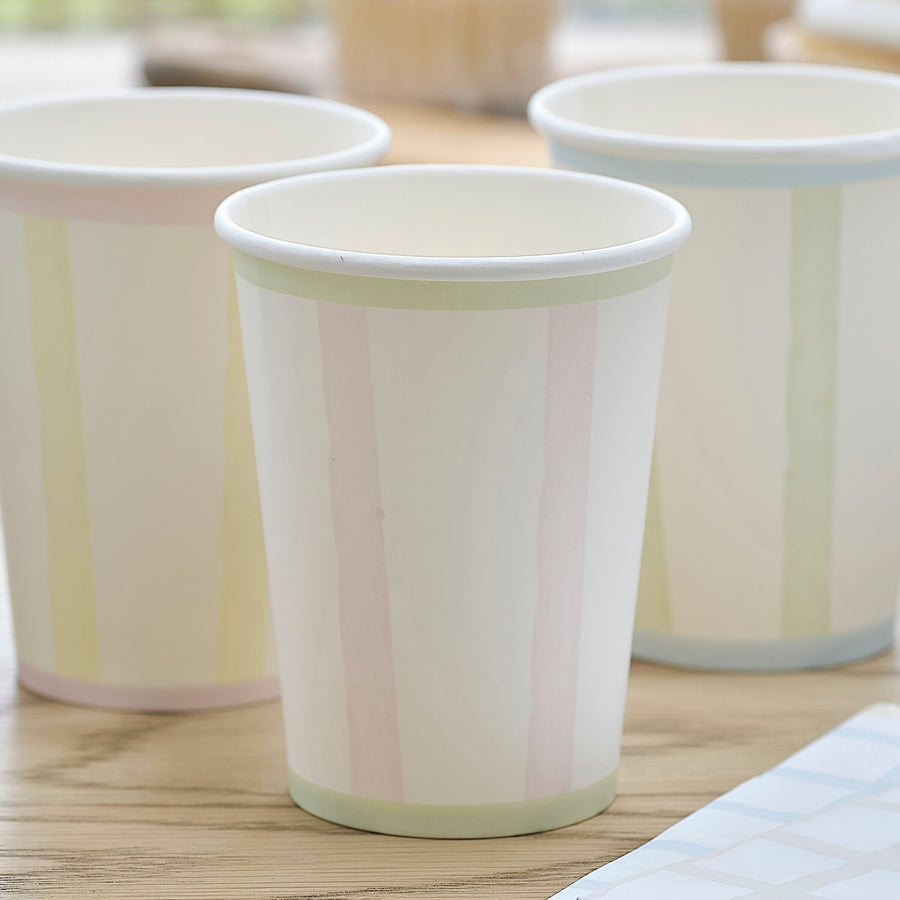 Ginger Ray Pastel Striped Paper Cups