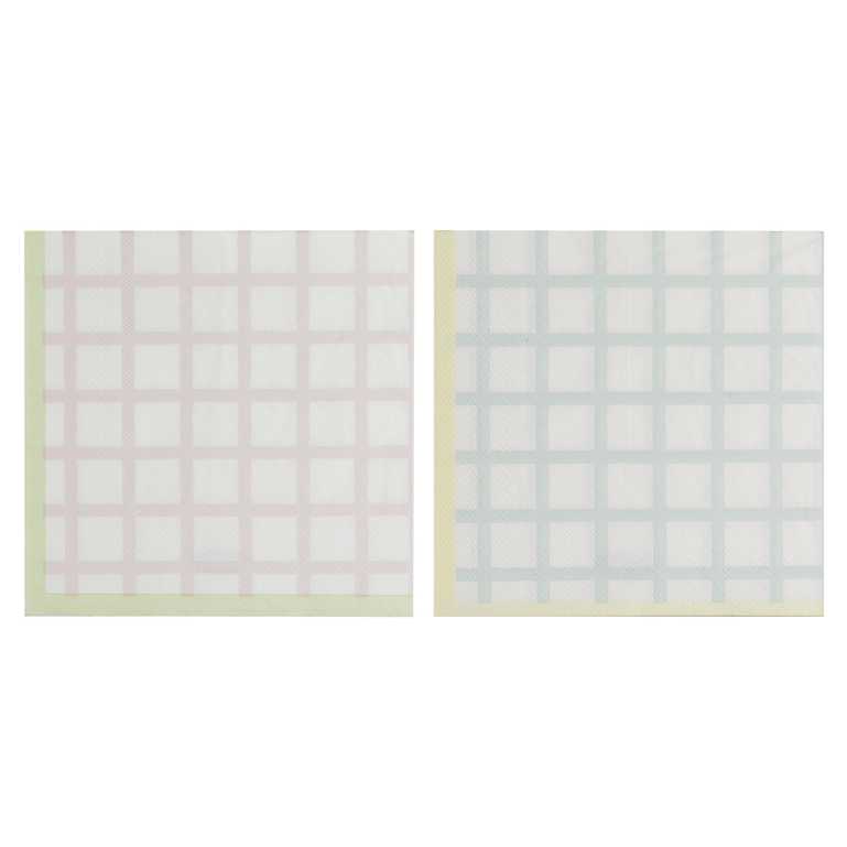 Ginger Ray Pastel Gingham Paper Napkins