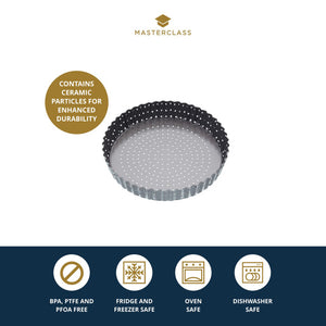 MasterClass Crusty Bake Non-Stick 20cm Fluted Round Flan