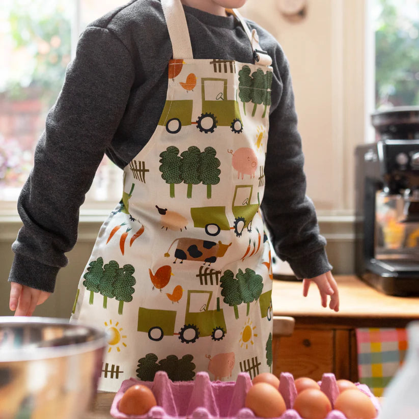 Plewsy Farm Print Children's Apron