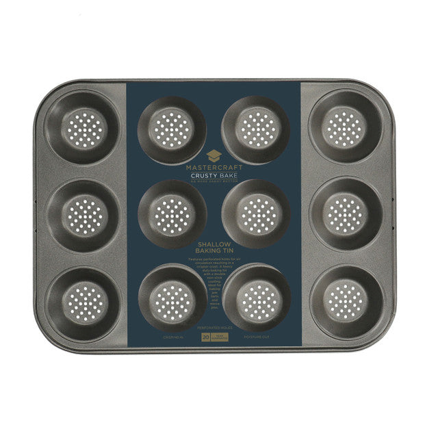MasterClass Crusty Bake Non-Stick 12 Hole Shallow Baking Pan