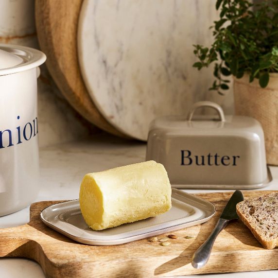 Garden Trading Enamel Butter Dish with Lid Truffle