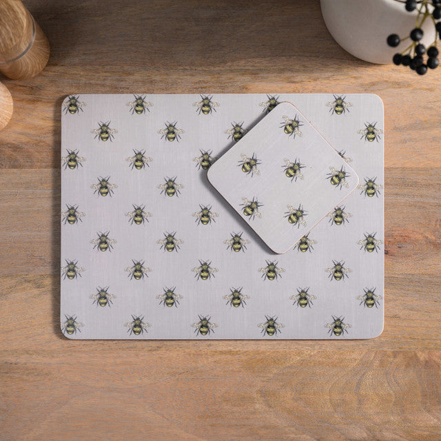Creative Tops Bee Print Pack of 4 Premium Coasters