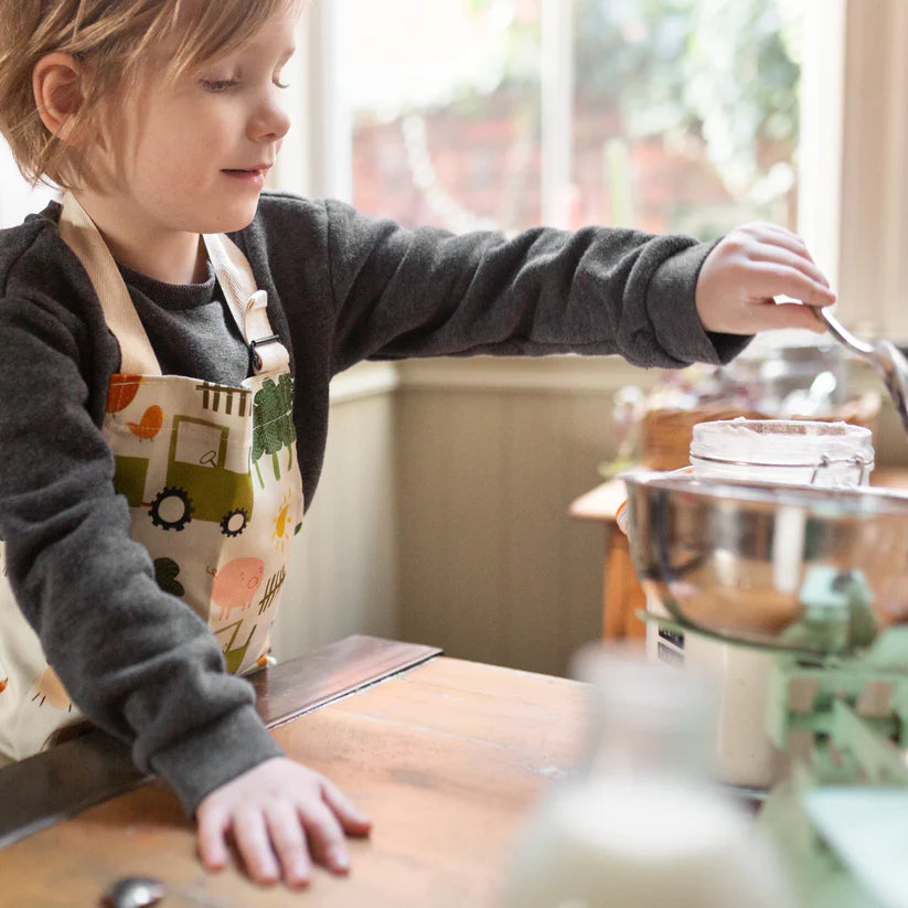 Plewsy Farm Print Children's Apron