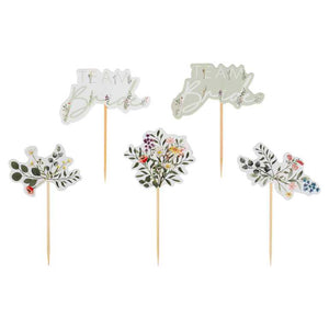 Ginger Ray Floral 'Team Bride' Cake Toppers