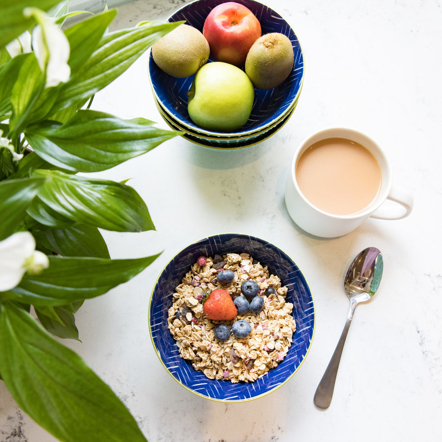 KitchenCraft Leaf Indigo Ceramic Bowl