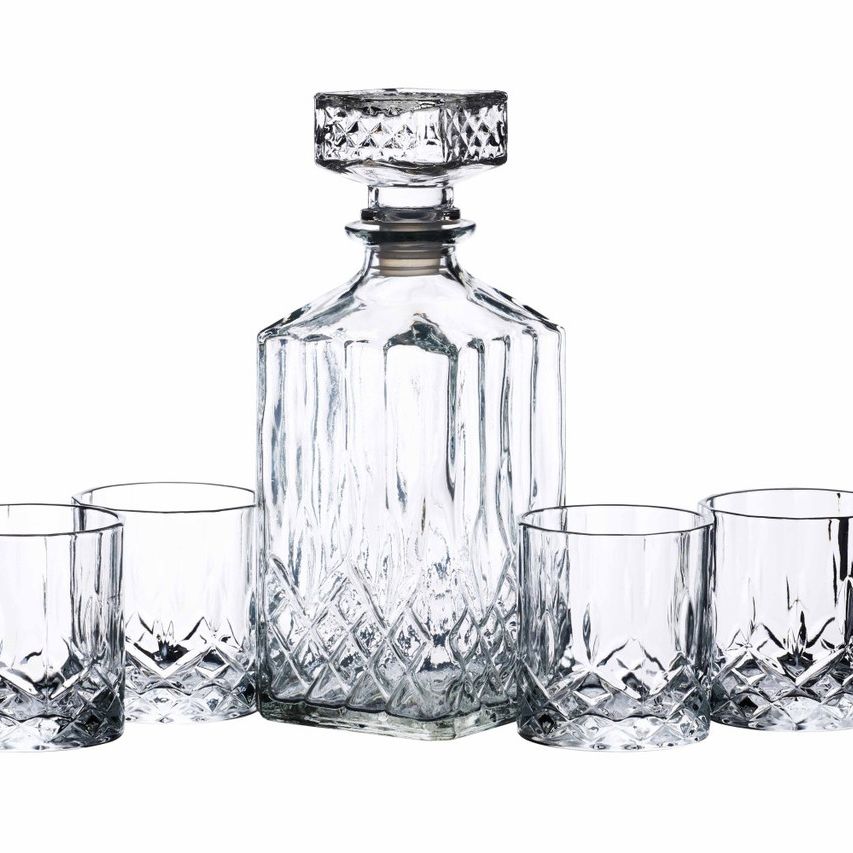 BarCraft Cut Glass Decanter Set