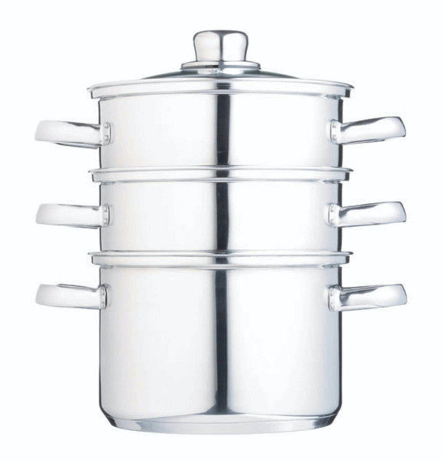 KitchenCraft Stainless Steel 18cm Three Tier Steamer