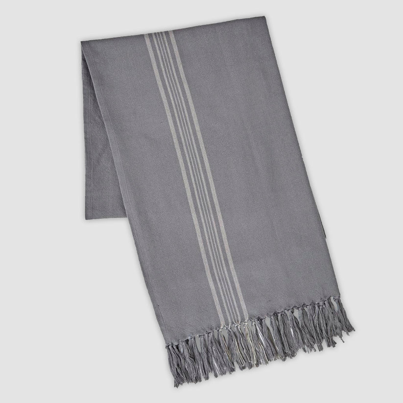 Weaver Green Antibes Grey & Linen Striped Throw