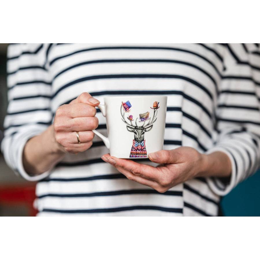 Creative Tipperleyhill Stag Print Fine China Mug