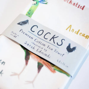 Sarah Edmonds Cock's Tea Towel